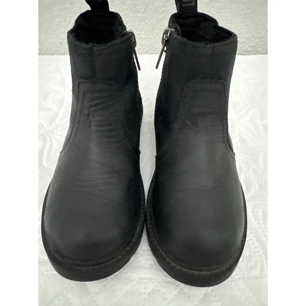 UGG Bolden Black Leather Waterproof Chelsea Boots Toddler Size 12